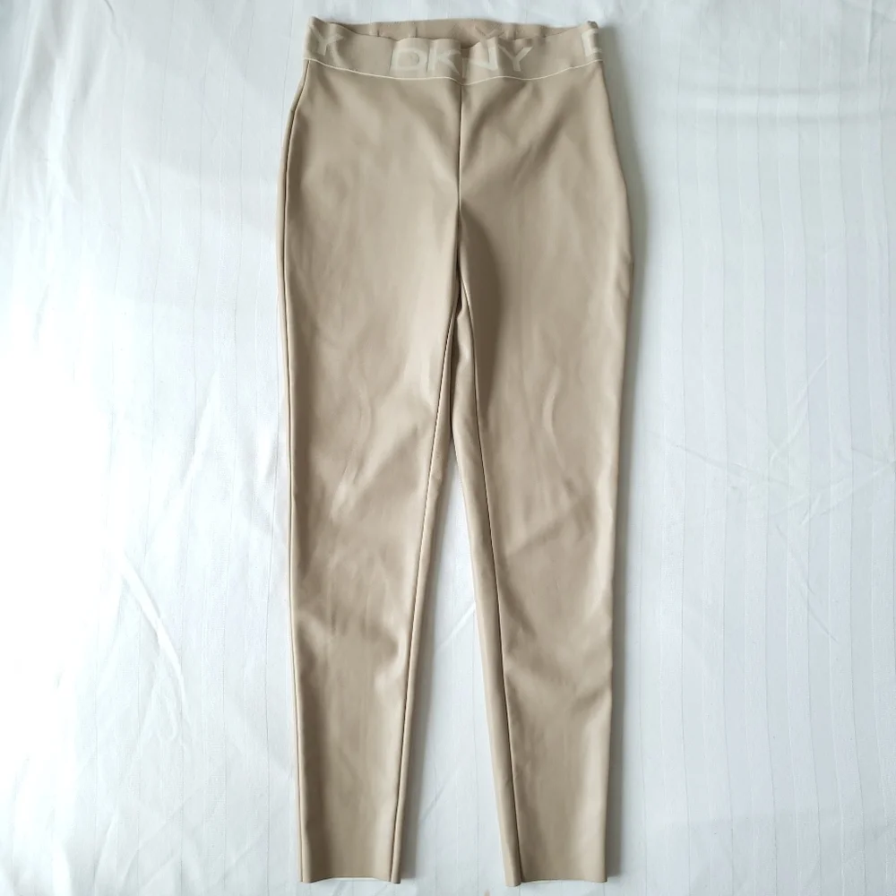 DKNY Faux Leather Leggings/Pants - Picture 3 of 13
